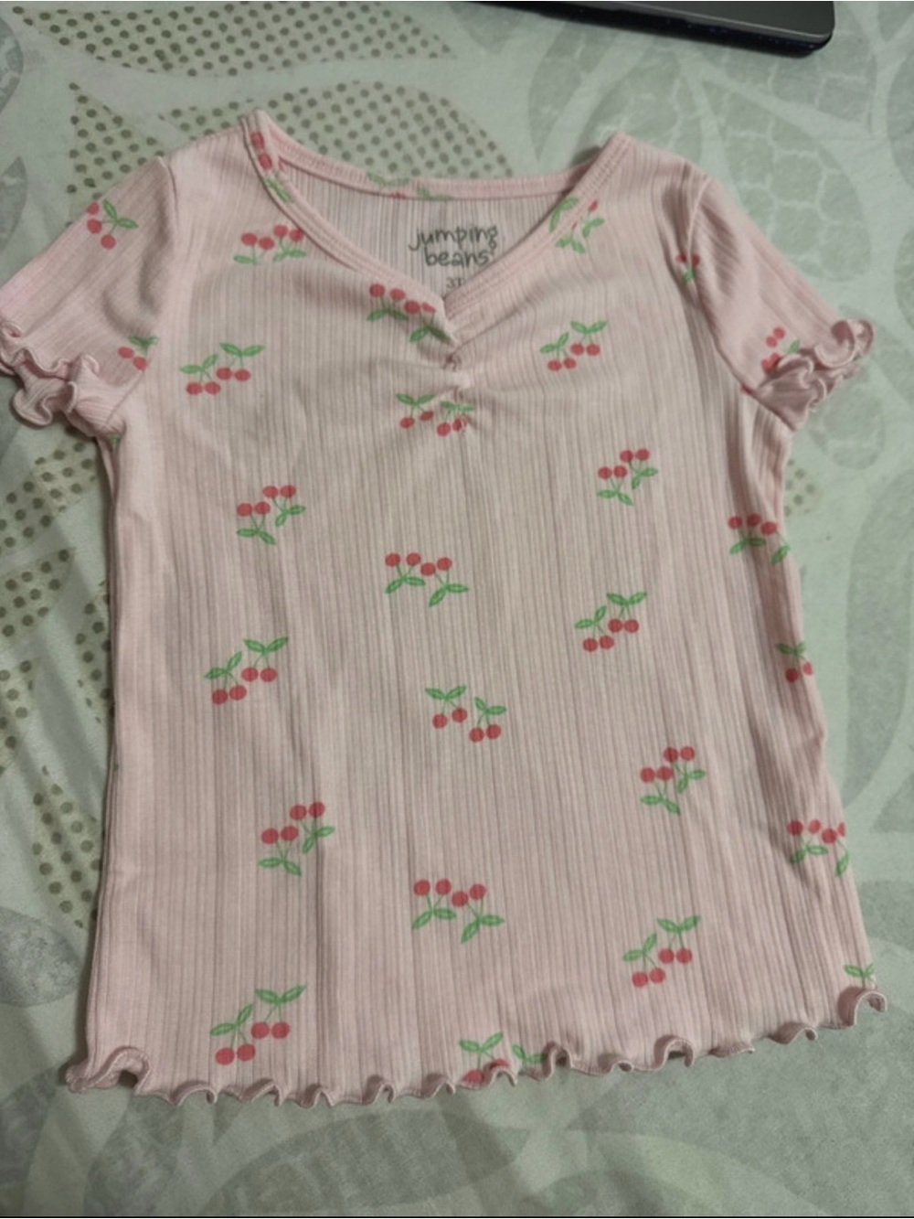jumping beans Light Pink Cherry-Print Short Sleeve Tee